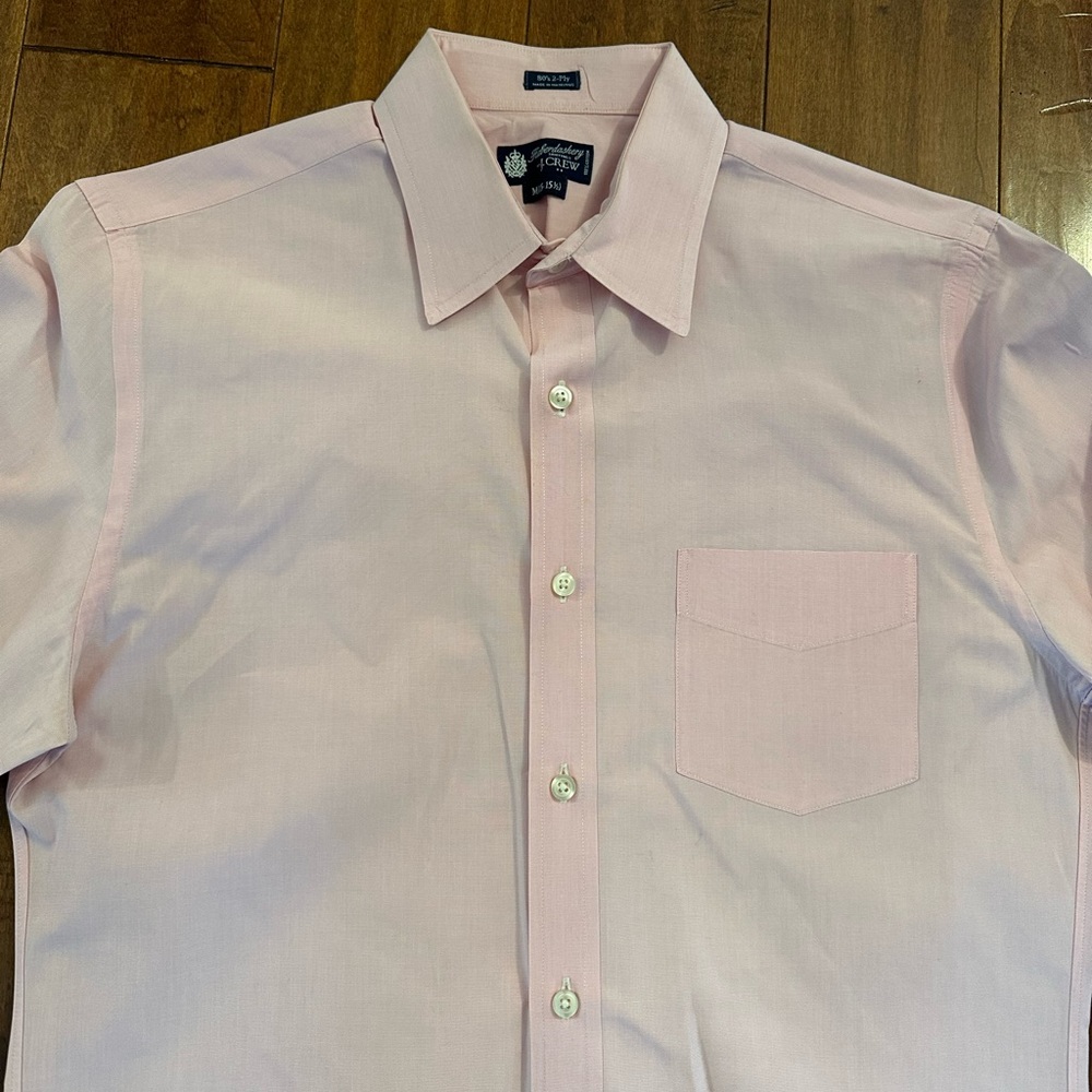 J. Crew Pink Long Sleeve Button Down Collared Dress Shirt Sz M - Picture 2 of 7